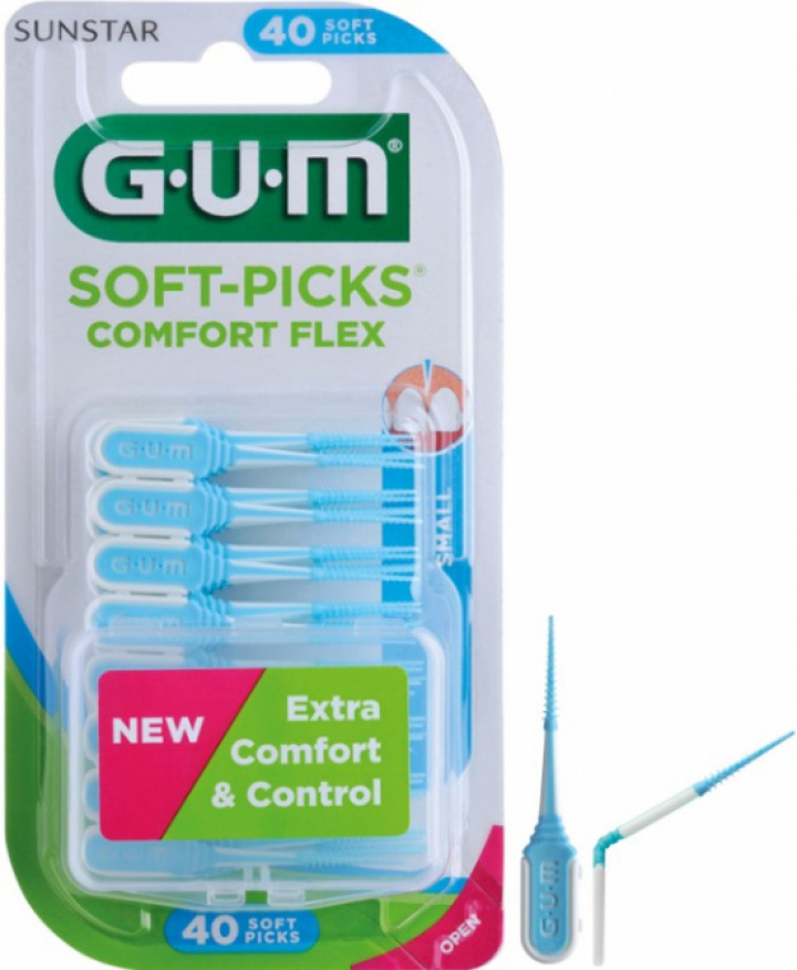 GUM Soft-Picks Comfort Flex Small 40 st i gruppen MUNVÅRD / Mellanrumsborstar / GUM mellanrumsborstar hos Tandshopen.se ZupperWorld AB (4534599)
