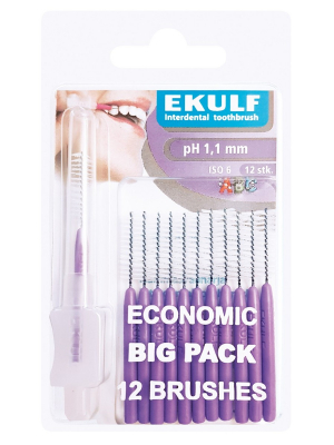 EKULF pH mellanrumsborste 12 st 1,1 mm