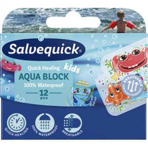 Salvequick Aqua Block Kids 12 st i gruppen BARNTANDVÅRD / Barnplåster hos Tandshopen.se ZupperWorld AB (332345117)