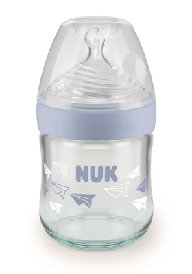 NUK Nature Sense Glasflaska Blå 120 ml