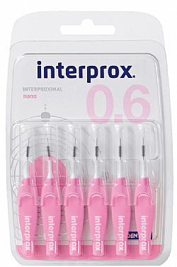 Interprox Mellanrumsborste Rosa Nano 0,6 mm 6 st