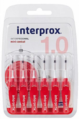 Interprox Mellanrumsborste Röd 1,0 mm 6 st