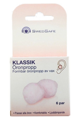 Swedsafe Klassisk Öronpropp av vax 6 par i gruppen HJÄLPMEDEL / Öronproppar hos Tandshopen.se ZupperWorld AB (754809)