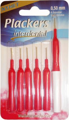 Plackers Interdental mellanrumsborstar 0,5 mm 6 st