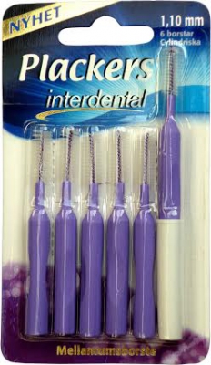 Plackers Interdental mellanrumsborstar 1,1  mm 6 st