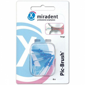 Miradent Pic-Brush Blå utbytesborstar 6 st 0,80 mm