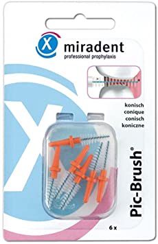 Miradent Pic-Brush Orange utbytesborstar 6 st 0,5 mm