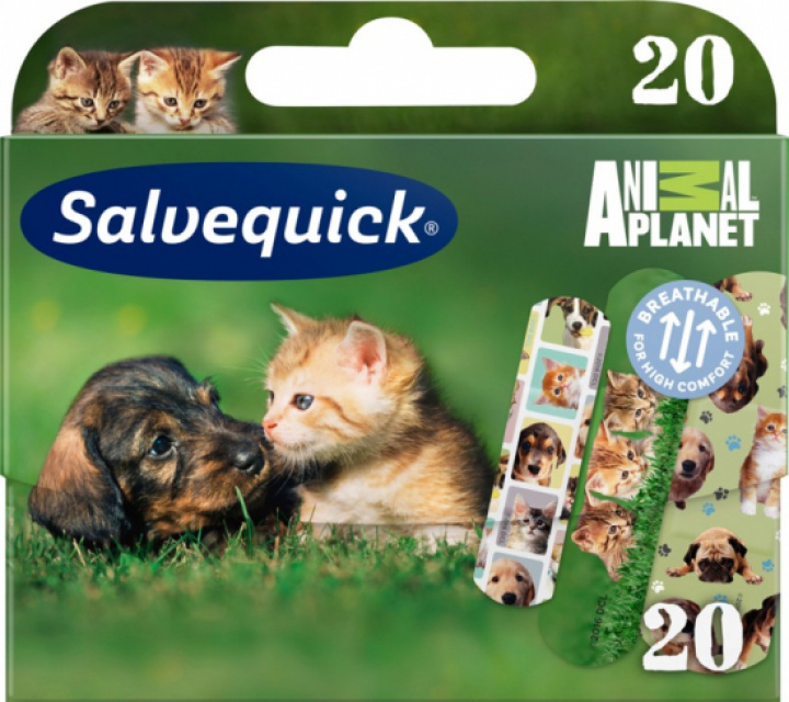 Salvequick Animal Planet 20 st i gruppen HJÄLPMEDEL / Sårvård / Plåster & Sår / Barnplåster hos Tandshopen.se ZupperWorld AB (2139090)