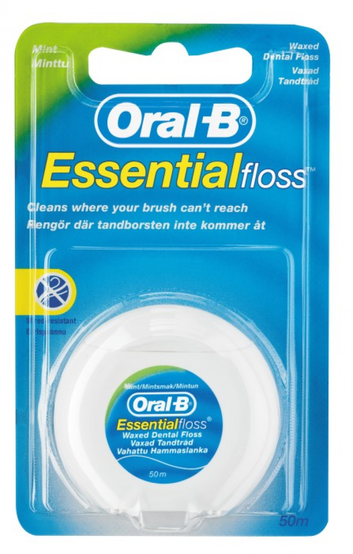 Oral-B Essential Floss Vaxad Tandtråd 50 m i gruppen MUNVÅRD / Tandtråd & Tandpetare / Tandtråd hos Tandshopen.se ZupperWorld AB (217134)