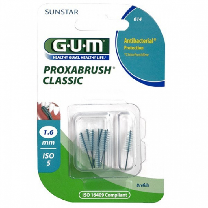 GUM Proxabrush Classic 1,6 mm Refill 8 st i gruppen MUNVÅRD / Tandborstar hos Tandshopen.se ZupperWorld AB (23123456)