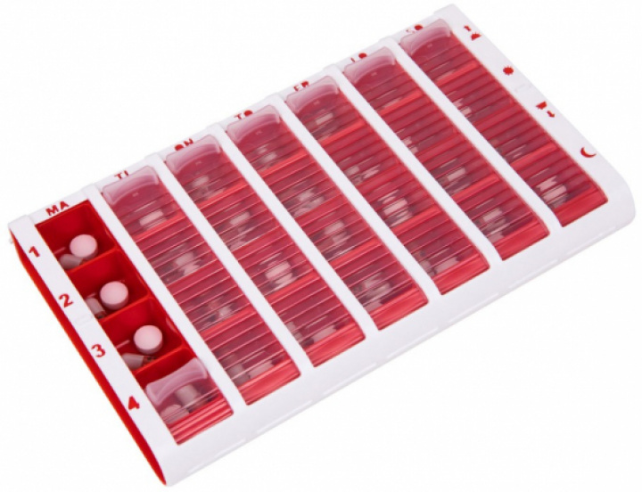 Schine Pill Box Large Röd i gruppen HJÄLPMEDEL / Doseringshjälpmedel hos Tandshopen.se ZupperWorld AB (232221231)