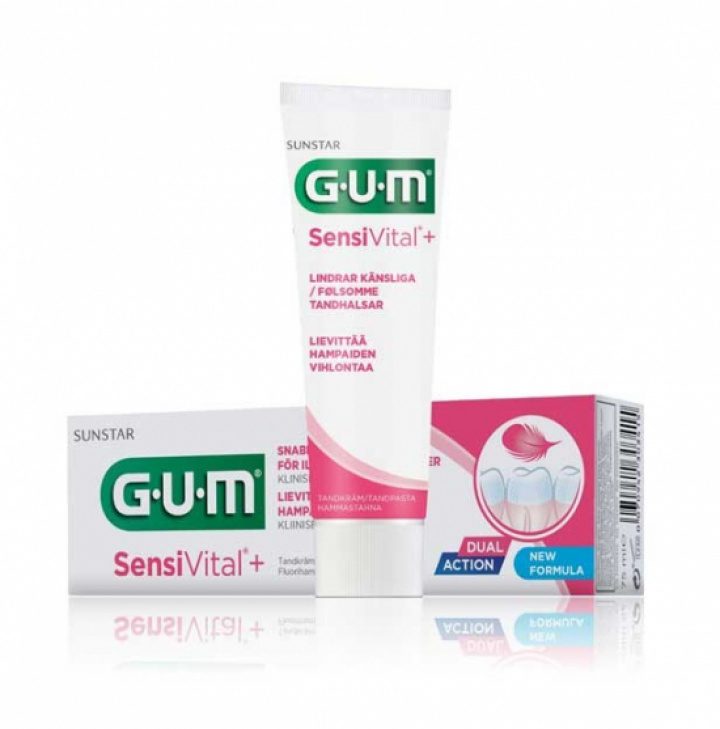 GUM SensiVital+ tandkräm 75 ml i gruppen MUNVÅRD / Tandkräm hos Tandshopen.se ZupperWorld AB (23423456)