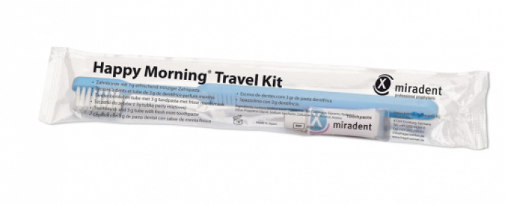 Miradent Happy Morning Travel kit i gruppen MUNVÅRD / Tandborstar / Engångstandborste hos Tandshopen.se ZupperWorld AB (23761912)