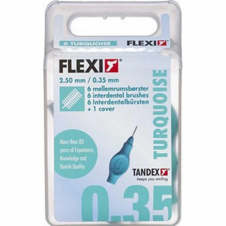 Tandex Flexi Mellanrumsborste Turkos 0,35 mm i gruppen MUNVÅRD / Mellanrumsborstar hos Tandshopen.se ZupperWorld AB (239101)