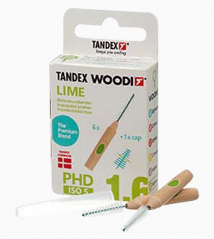 Tandex mellanrumsborste Woodi Lime 1,6mm i gruppen MUNVÅRD / Mellanrumsborstar hos Tandshopen.se ZupperWorld AB (3224561)