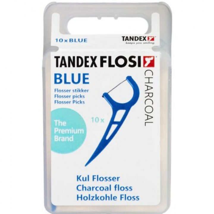 Tandex Flosi Flosser Charcoal Blå i gruppen MUNVÅRD / Tandtråd & Tandpetare / Tandtrådsbygeln hos Tandshopen.se ZupperWorld AB (32443)