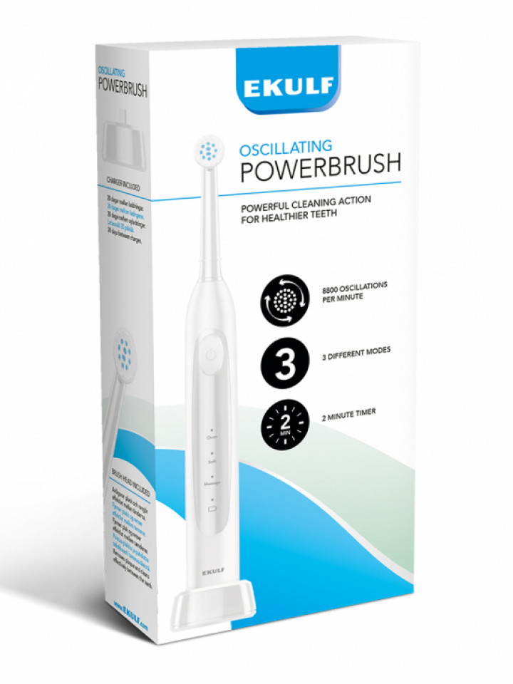 EKULF PowerBrush white 1st i gruppen MUNVÅRD / Eltandborstar hos Tandshopen.se ZupperWorld AB (3329)