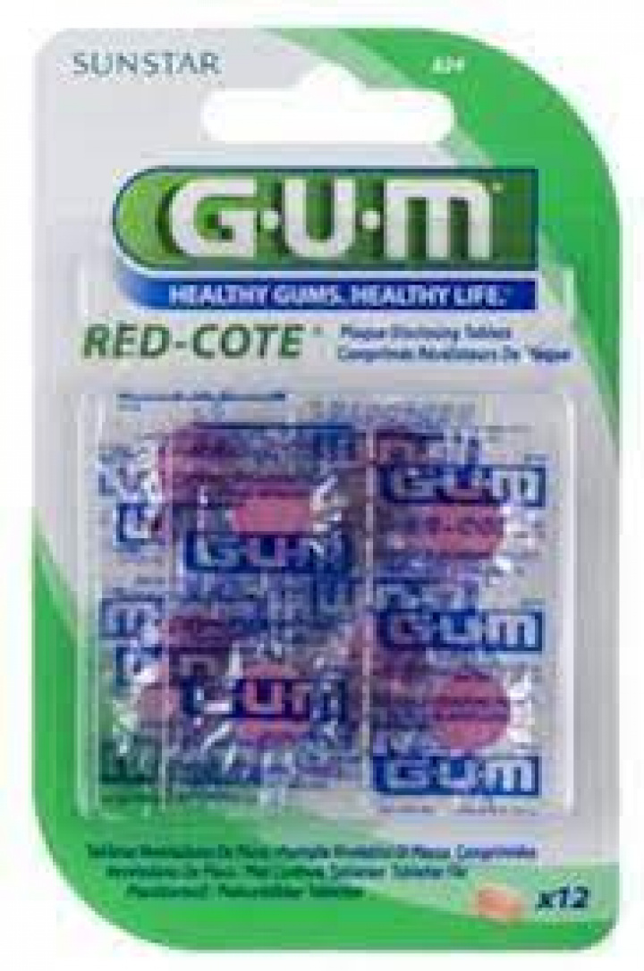 GUM Red Cote färgtabletter 12 st i gruppen MUNVÅRD / Färgtabletter hos Tandshopen.se ZupperWorld AB (33321)