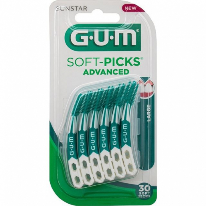 GUM Soft-Picks Advanced Large 30 st i gruppen MUNVÅRD / Mellanrumsborstar / GUM mellanrumsborstar hos Tandshopen.se ZupperWorld AB (43556728)