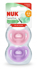 NUK Napp Sensitive Lila Rosa  0-6 mån 2 st