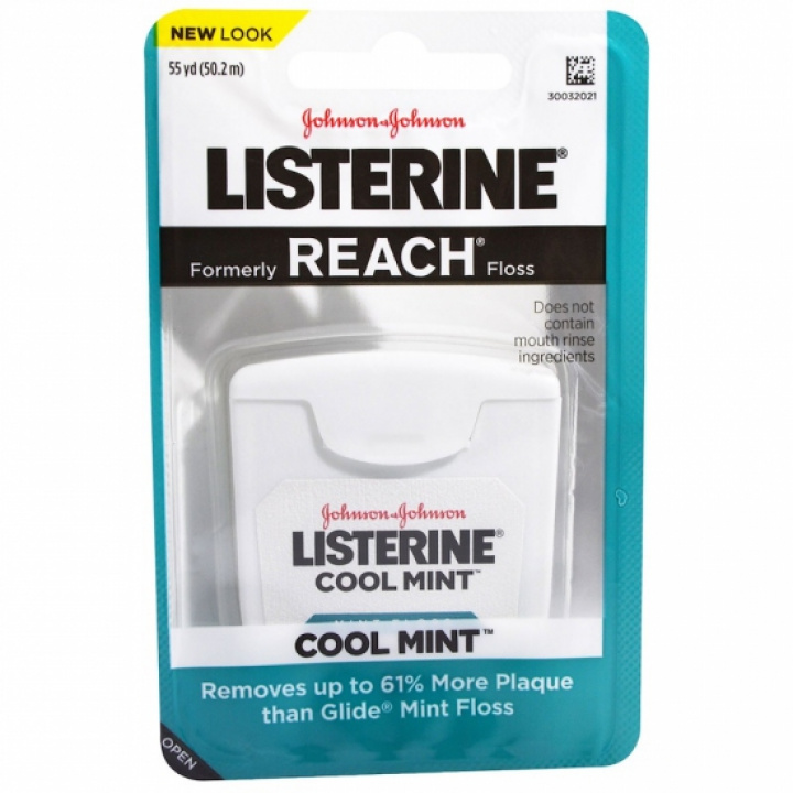 J & J Listerine Reach Cool Mint Floss, 55 yd (50.2 m) i gruppen MUNVÅRD / Tandtråd & Tandpetare / Tandtråd hos Tandshopen.se ZupperWorld AB (45983)