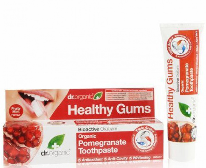 Dr Organic Pomegranate Tandkräm 100 ml i gruppen MUNVÅRD / Tandkräm / Ekologisk Tandkräm hos Tandshopen.se ZupperWorld AB (700765)
