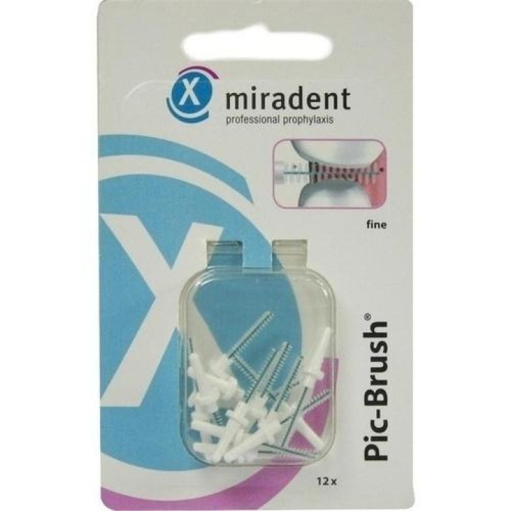 Miradent Pic-Brush Vit utbytesborstar 6 st 0,6 mm i gruppen MUNVÅRD / Mellanrumsborstar / Miradent mellanrumsborstar hos Tandshopen.se ZupperWorld AB (804)