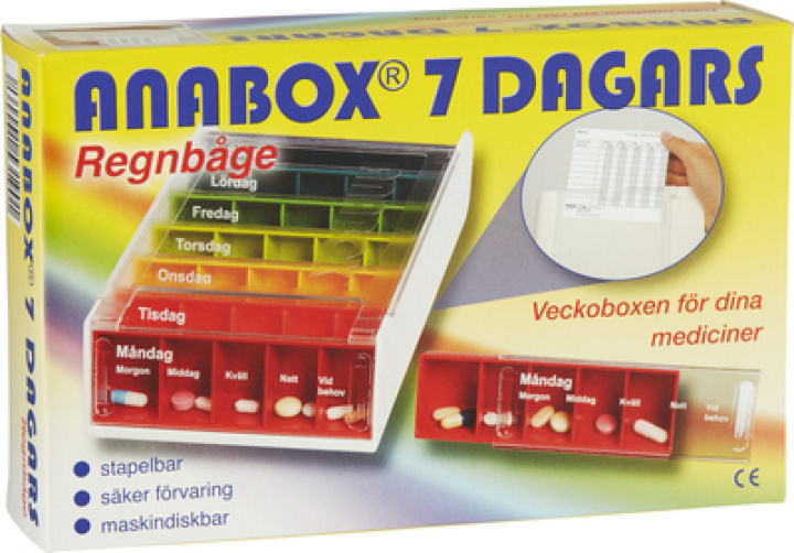 Anabox 7-in-one Veckoask med Fem Fack i gruppen HJÄLPMEDEL / Doseringshjälpmedel hos Tandshopen.se ZupperWorld AB (818738)