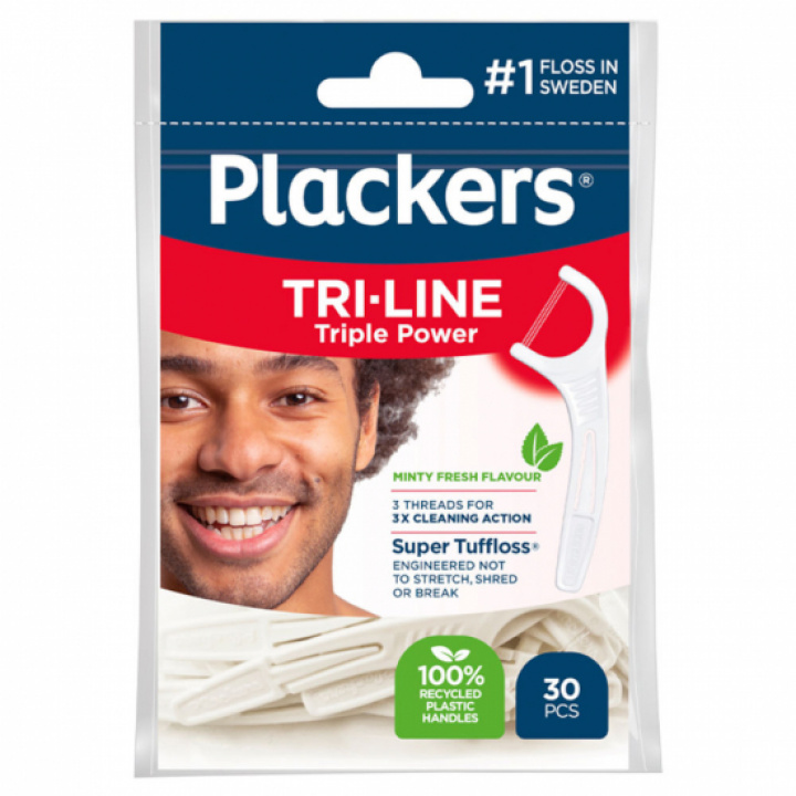 Plackers Tri-Line 30 st i gruppen MUNVÅRD / Mellanrumsborstar hos Tandshopen.se ZupperWorld AB (Plackers3)